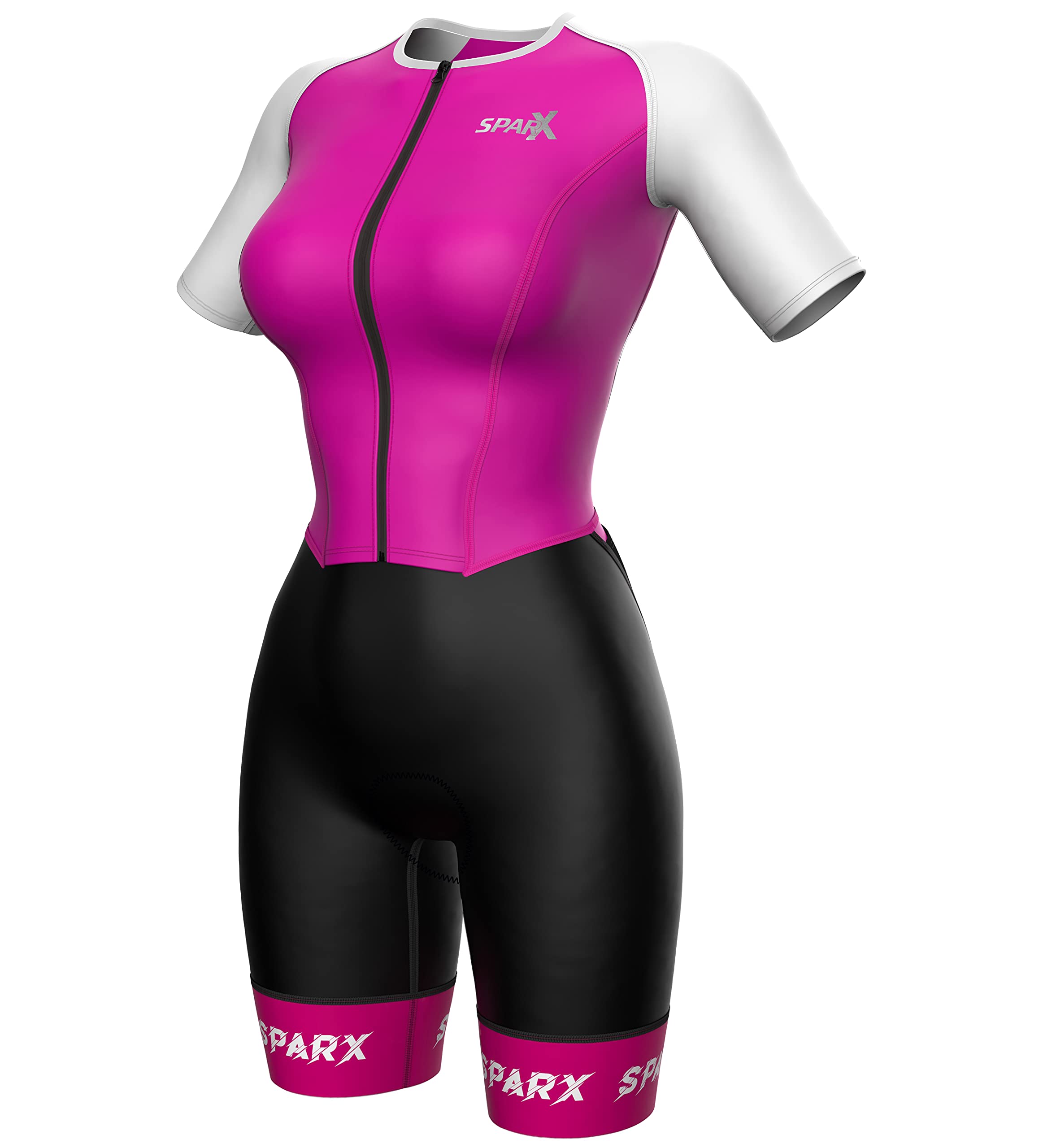 Sparx Sports Triathlon Suit Women Short Sleeve Running Swimming Cycling Skinsuit Top