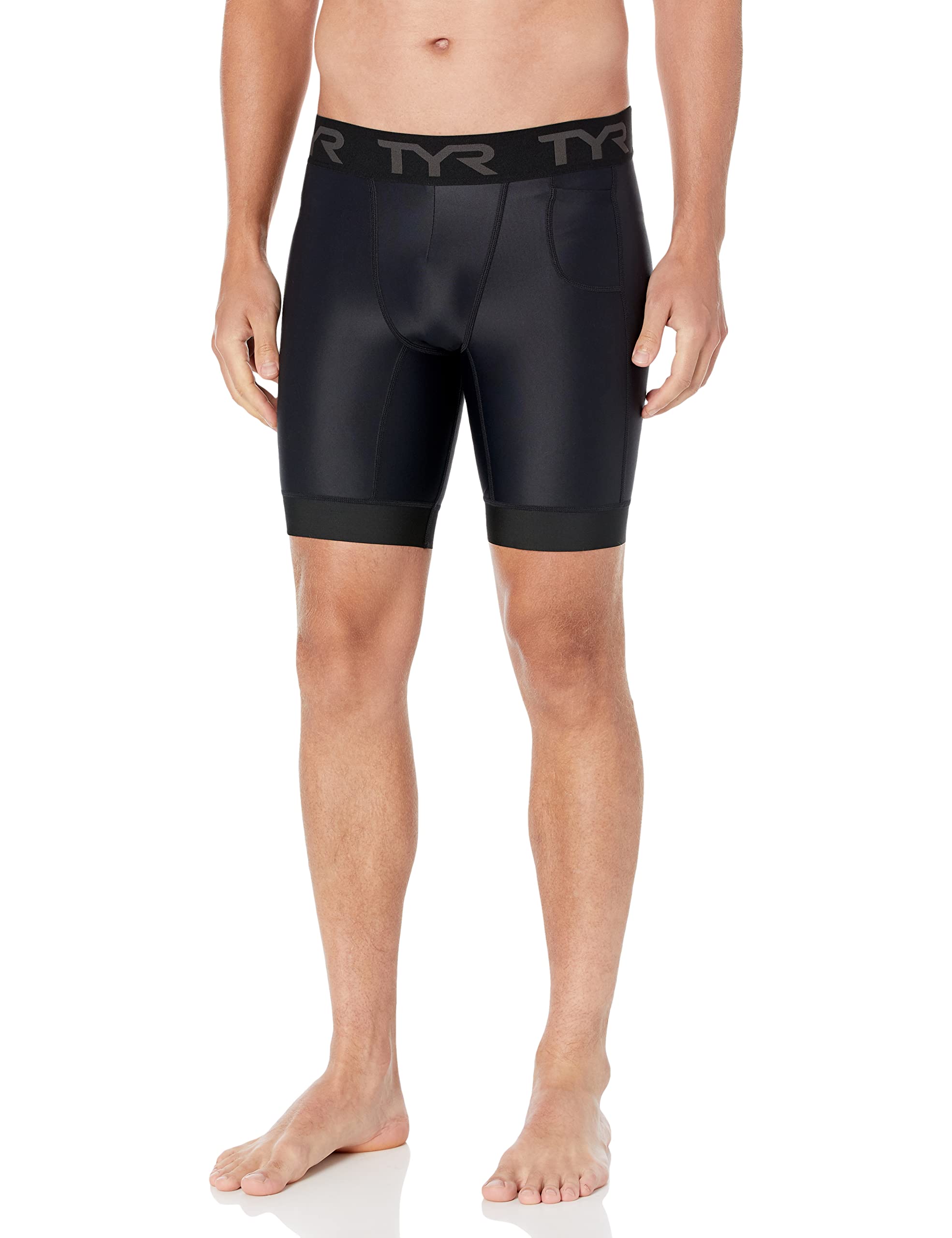 TYR Men's Athletic Performance Workout Compression Shorts for Fitness Enthusiasts at the Gym and Beyond Adaptive Fit, Qu