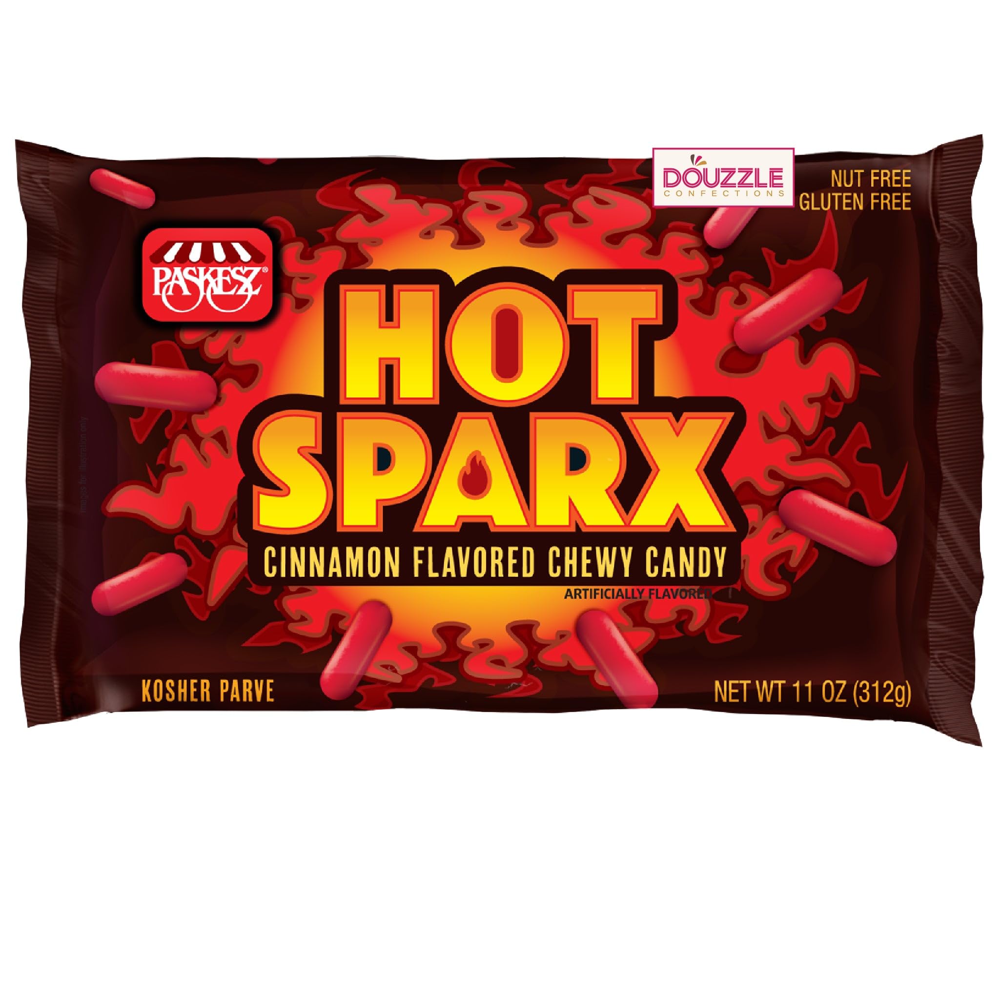DOUzzle Hot Sparx Cinnamon Flavored Chewy Candy - Gluten Free Birthday Party Favors
DOUzzle Hot Sparx Cinnamon Flavored