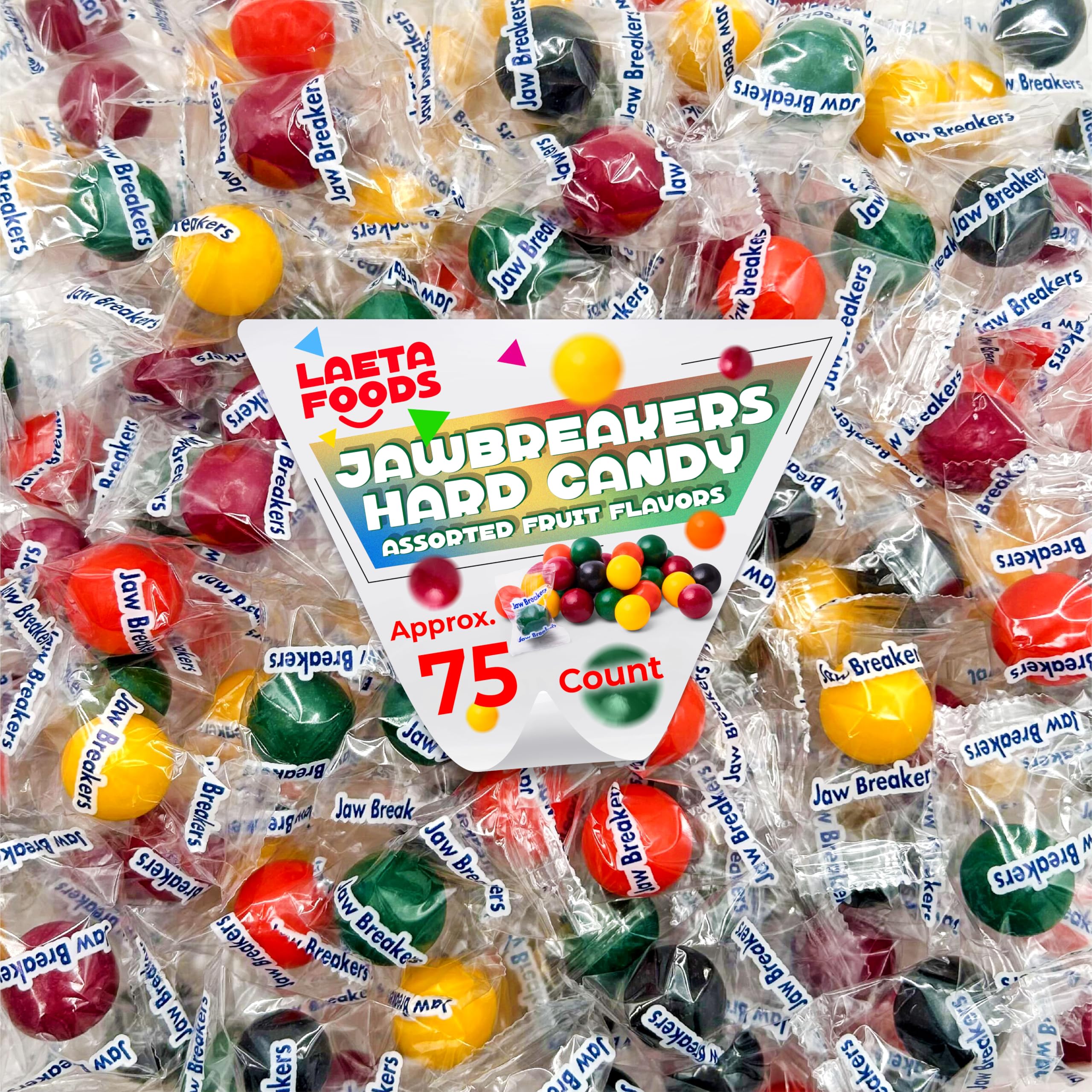 Jawbreakers Hard Candy | Fruit Flavored Assortment - Perfect Snack for Kids and Adults on Game Days and Parties
| Jawbr